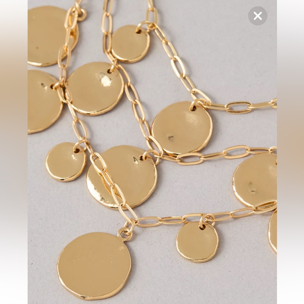 American Eagle Outfitters AEO Coin Layered Necklace and Matching Bracelet - Picture 3 of 6